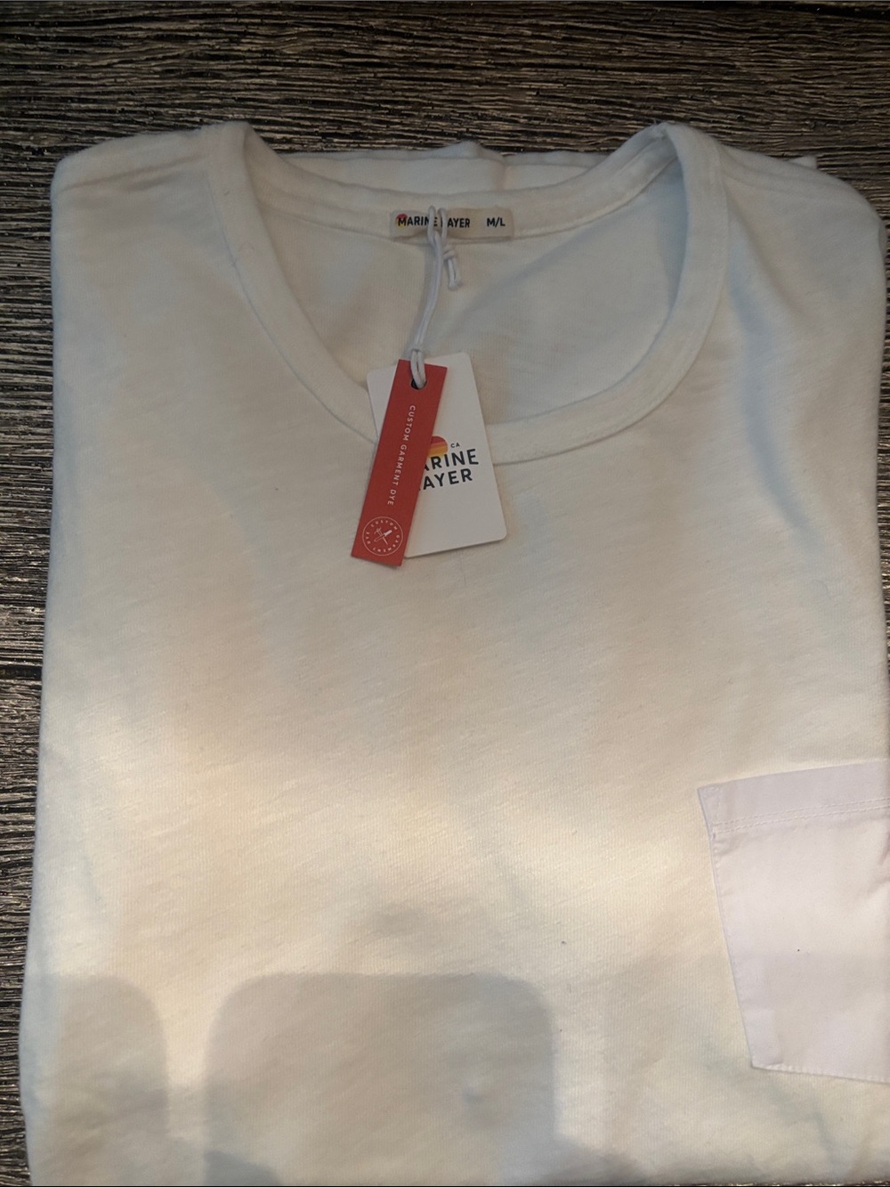 Marine Layer Men's CreamCrewneck Pocket T-Shirt